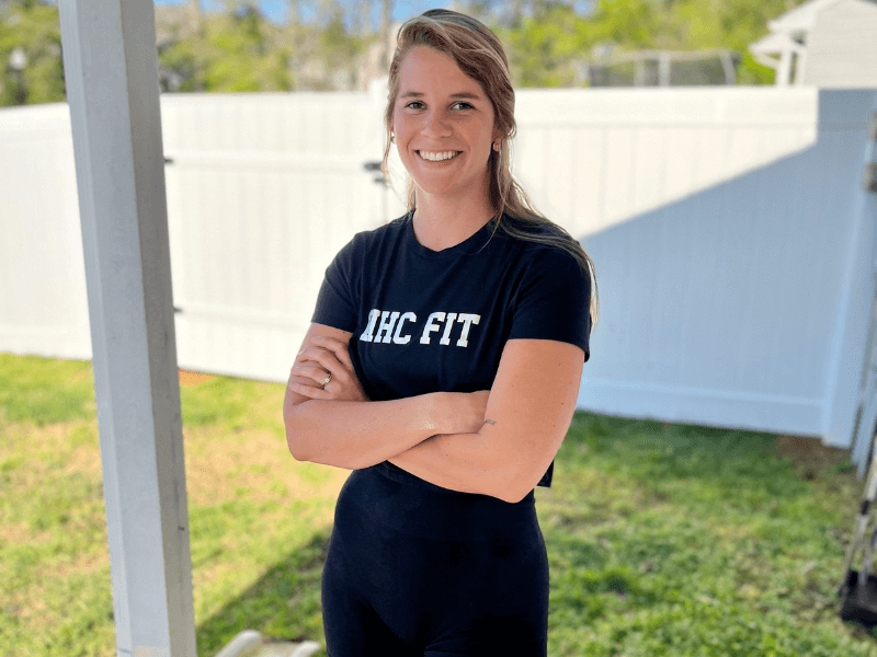 Hannah Cochran in an HHC Fit shirt